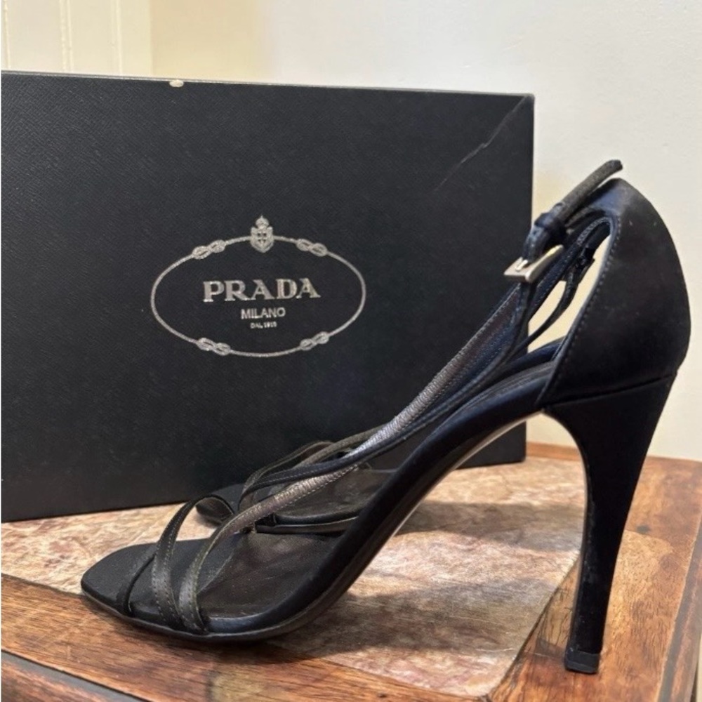Authentic Prada Black Strappy Heels - Picture 8 of 11